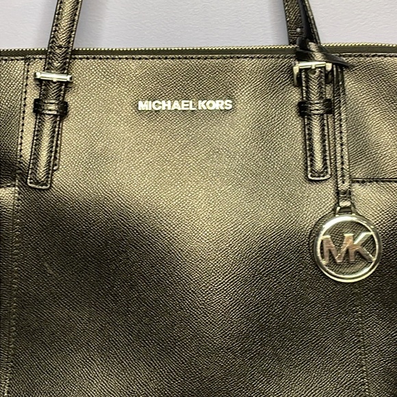 MICHAEL KORS Charlotte Large Leather Top-Zip Tote Black - Picture 3 of 11